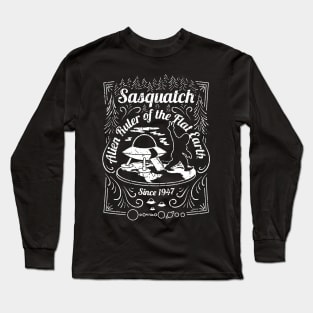 Sasquatch Alien Ruler of the Flat Earth Since 1947 Conspiracy Theory Mashup Long Sleeve T-Shirt